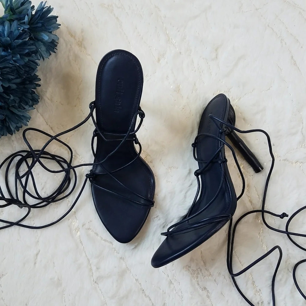 Cult Gaia Soleil Lace Up High Heel Sandals